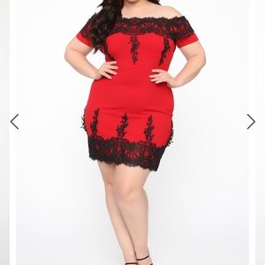 Plus size off the shoulder lace dress